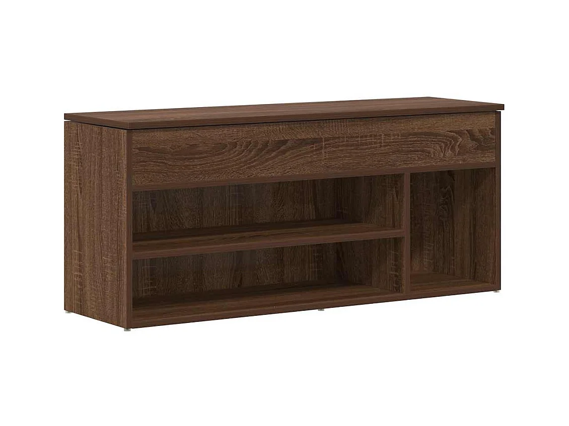 Banc à chaussures chêne marron 102x30,5x45 cm bois d'ingénierie