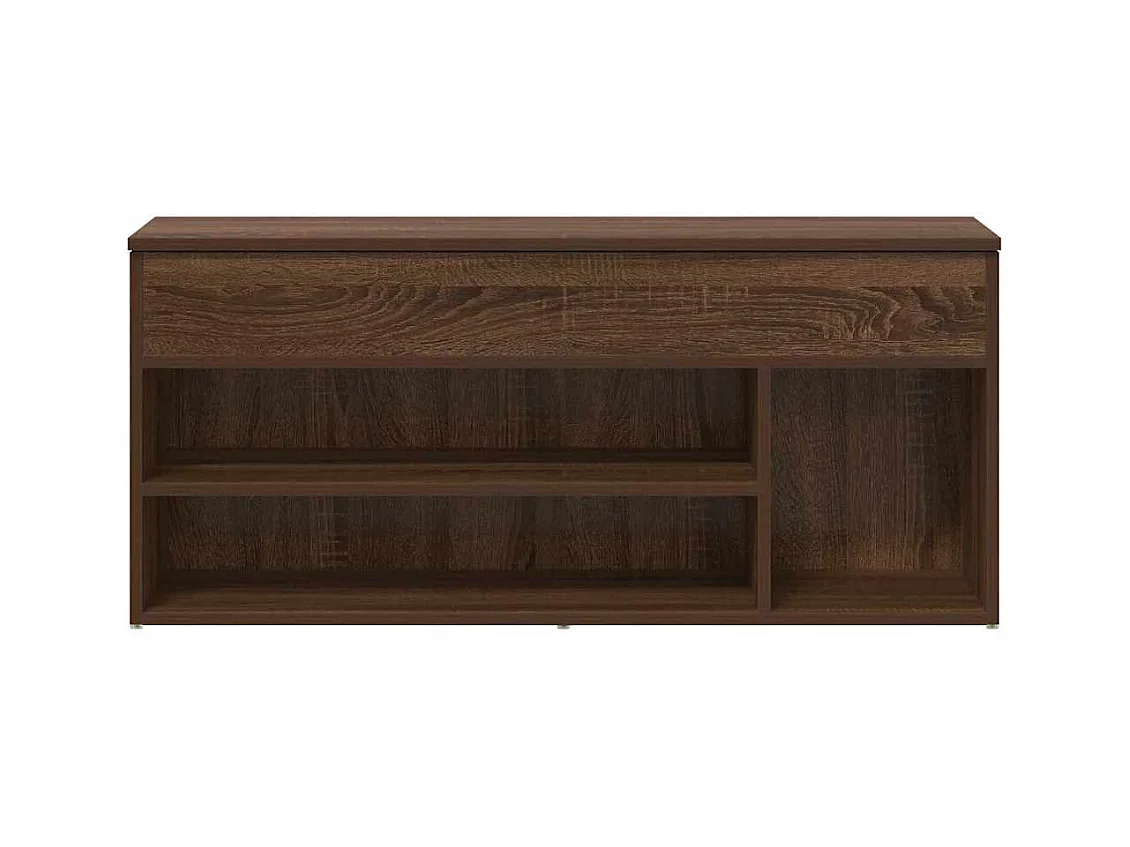 Banc à chaussures chêne marron 102x30,5x45 cm bois d'ingénierie