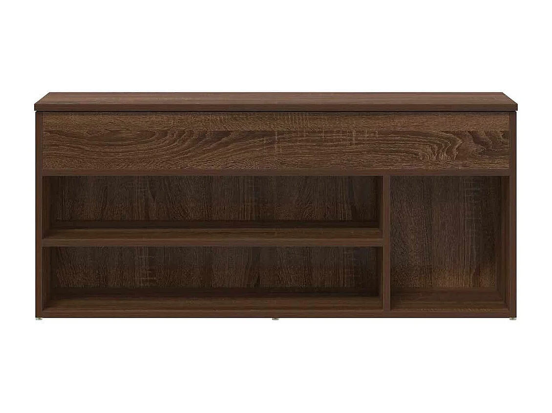 Banc à chaussures chêne marron 102x30,5x45 cm bois d'ingénierie