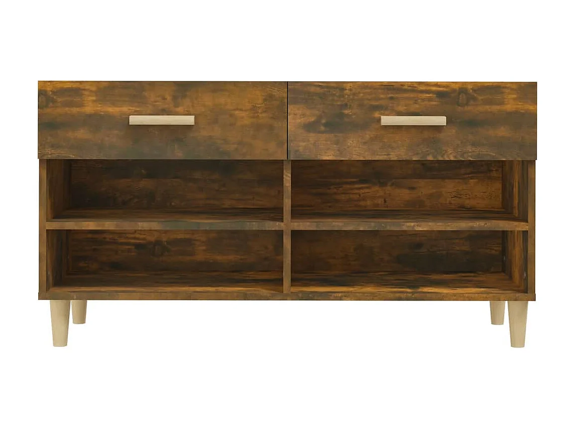 Zapatero de roble ahumado 102x35x55 cm Madera de ingeniería