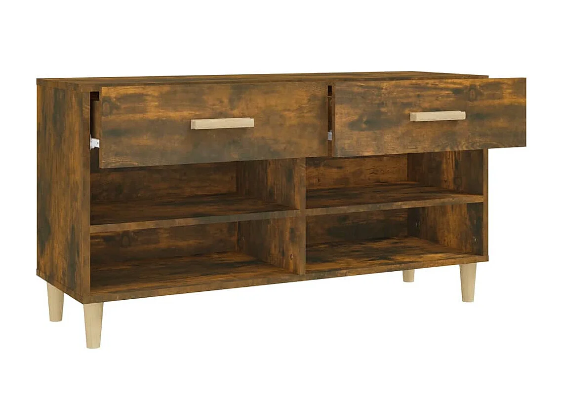 Zapatero de roble ahumado 102x35x55 cm Madera de ingeniería