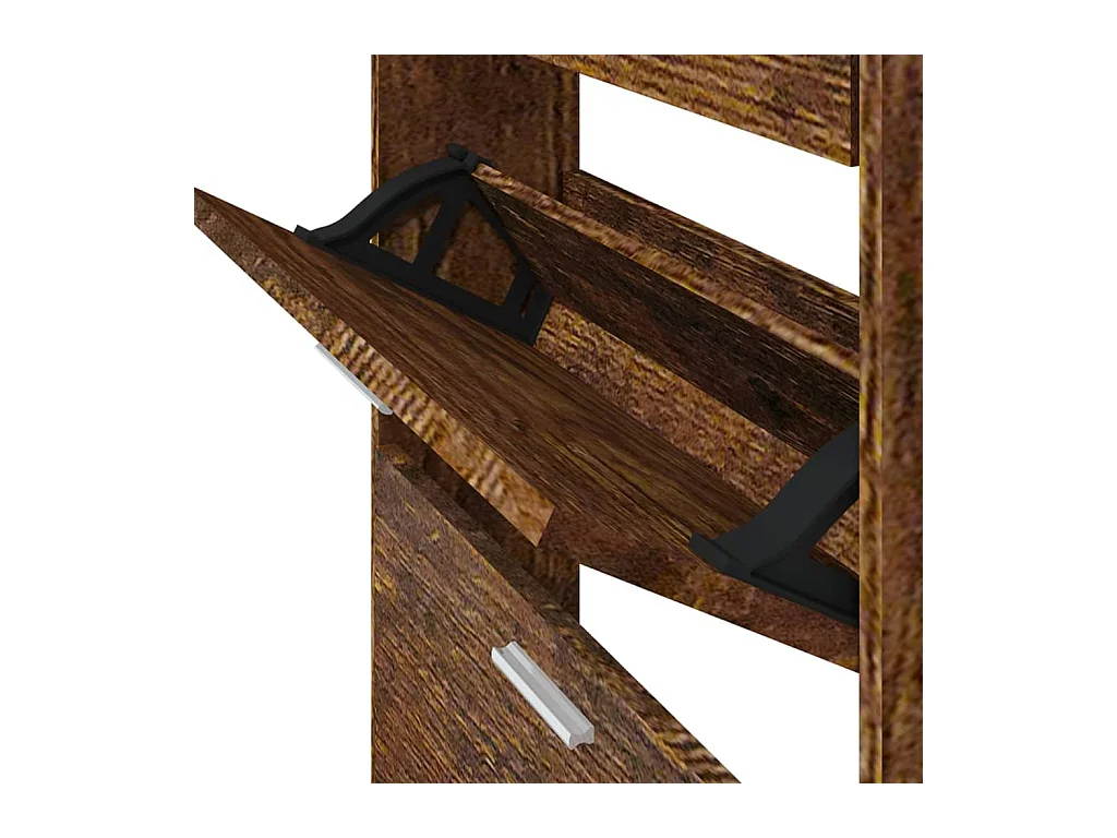 Armoire à chaussures Chêne fumé 59x17x108 cm Bois d'ingénierie