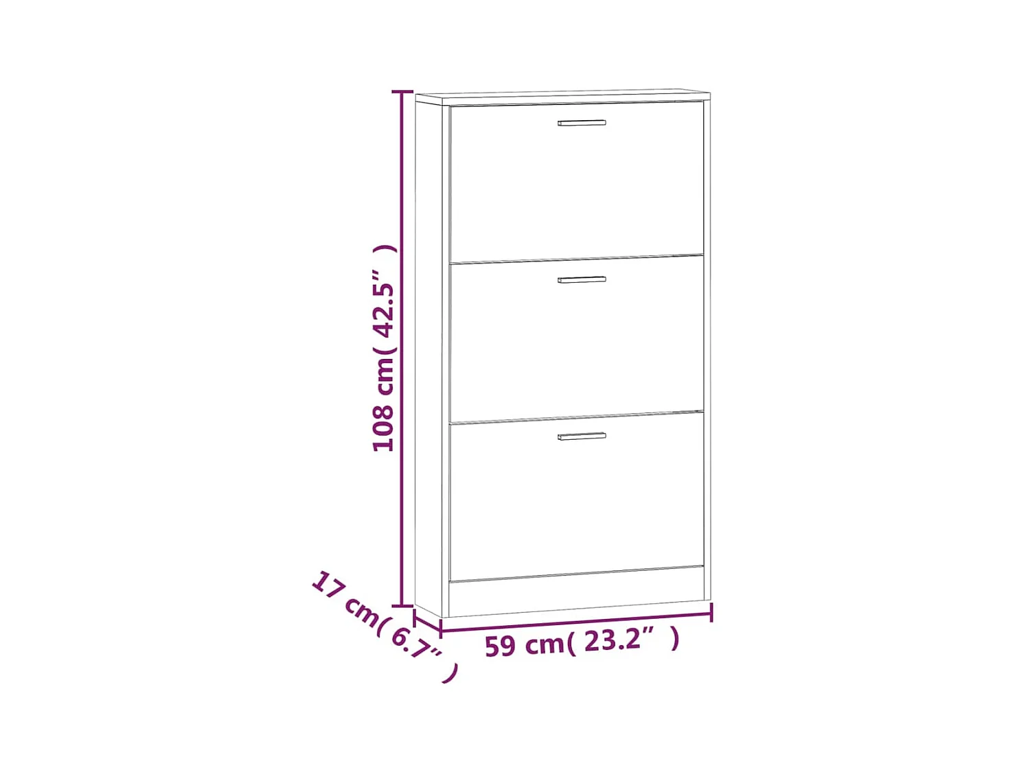 Armoire à chaussures Chêne fumé 59x17x108 cm Bois d'ingénierie