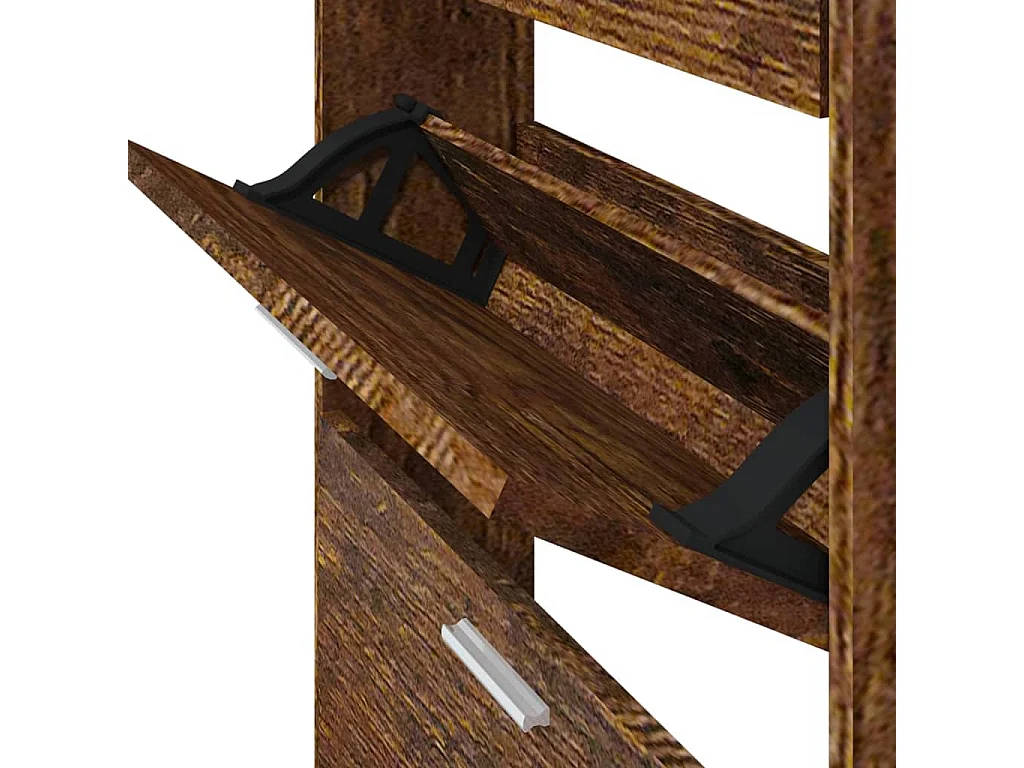 Armoire à chaussures Chêne fumé 59x17x108 cm Bois d'ingénierie