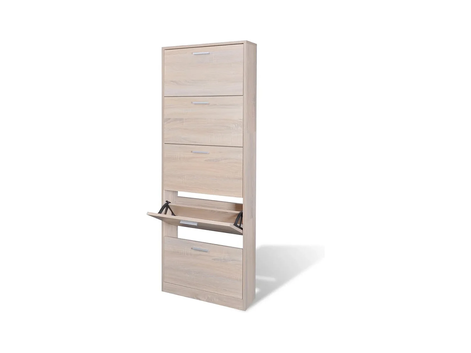 Meuble à chaussures en bois avec 5 compartiments Aspect chêne