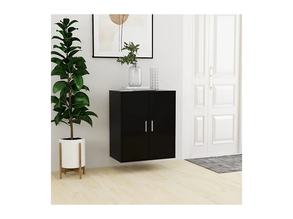 Armoire à chaussures Noir 60x35x70 cm Bois d’ingénierie