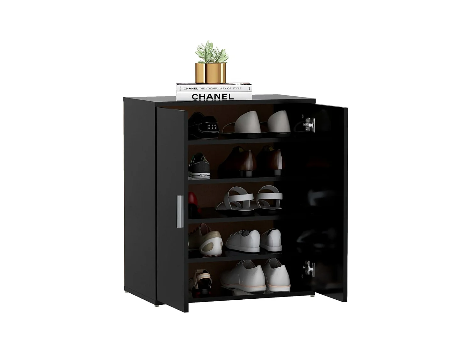 Armoire à chaussures Noir 60x35x70 cm Bois d’ingénierie