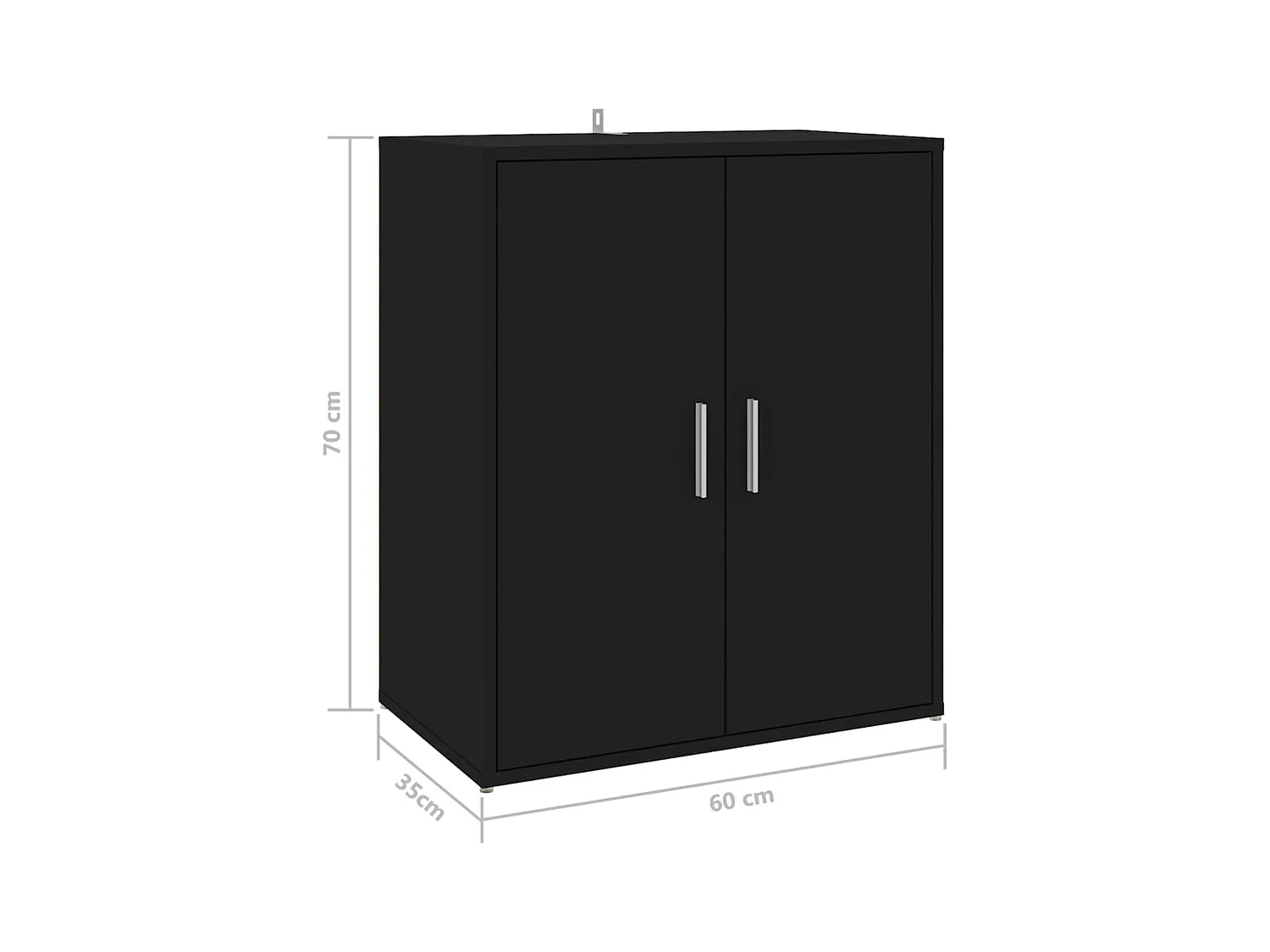 Armoire à chaussures Noir 60x35x70 cm Bois d’ingénierie