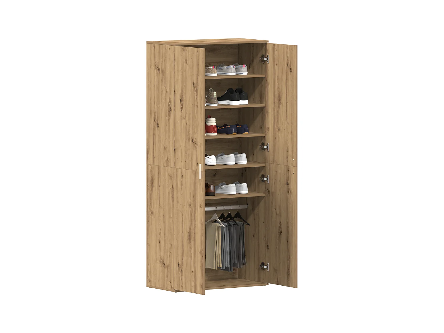 Cabinet à chaussures en chêne artisan 80x39x180 cm en bois d'ingénierie