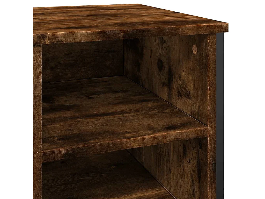 Armoire à chaussures chêne fumé 90x38x61,5 cm bois d'ingénierie