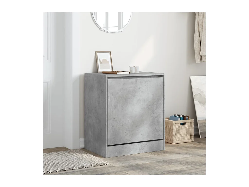 Betongrijze schoenenkast 60x42x69 cm bewerkt hout