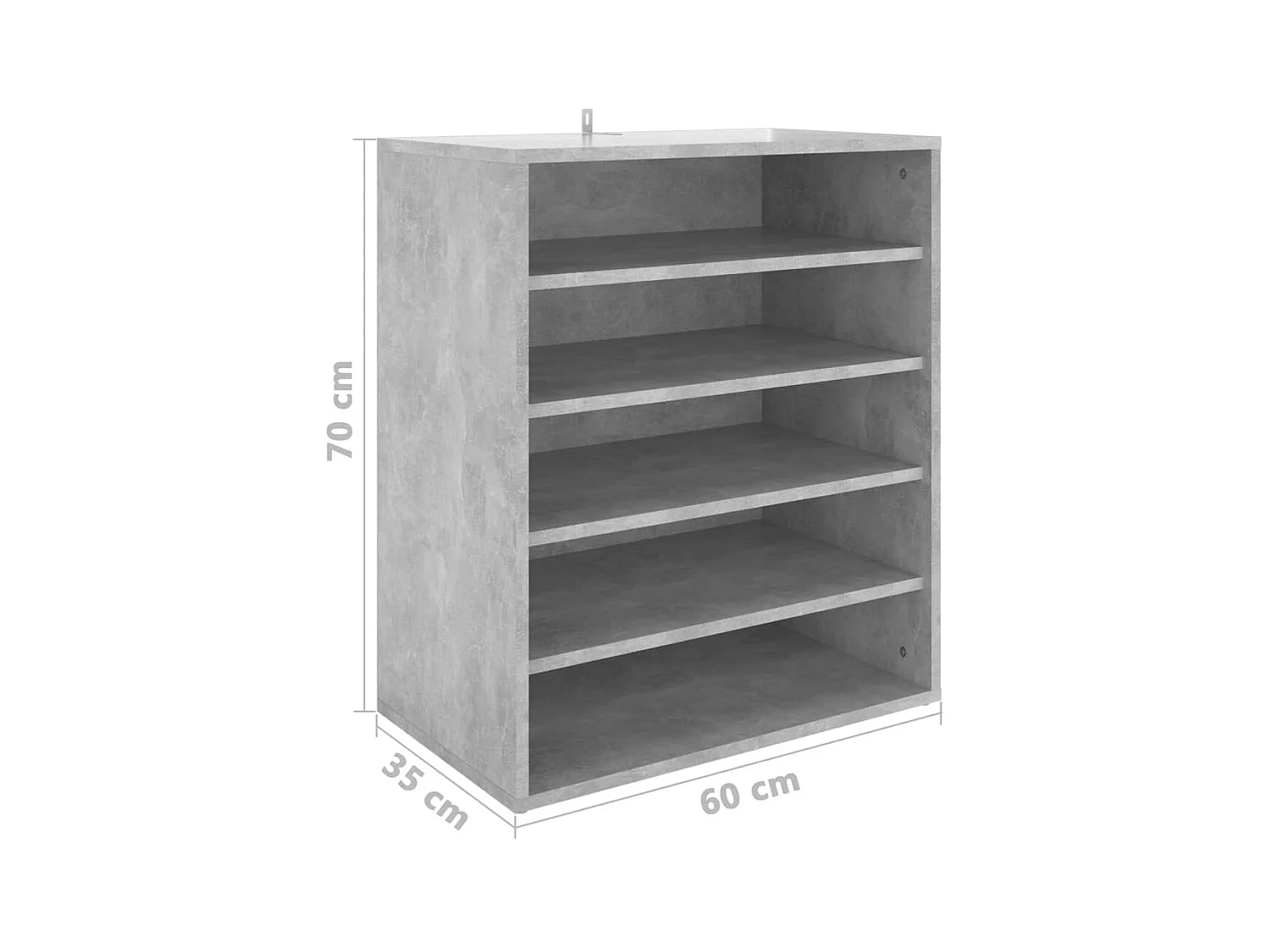 Armoire à chaussures Gris béton 60x35x70 cm Bois d’ingénierie