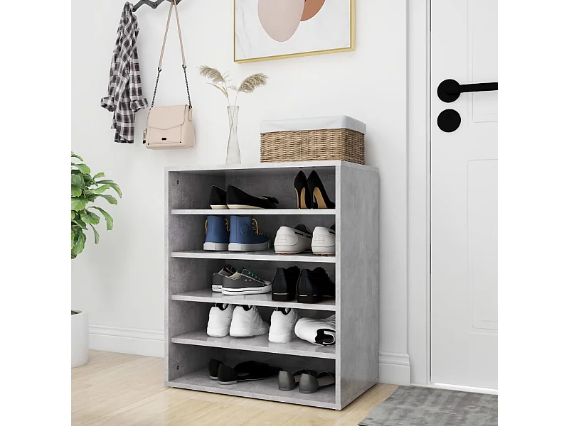 Armoire à chaussures Gris béton 60x35x70 cm Bois d’ingénierie