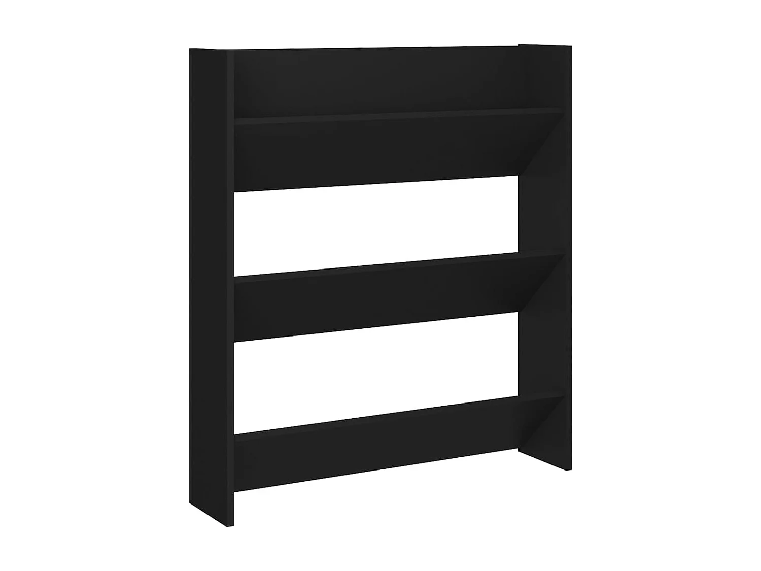Zwarte wandkast voor schoenen 80x18x90 cm van bewerkt hout
