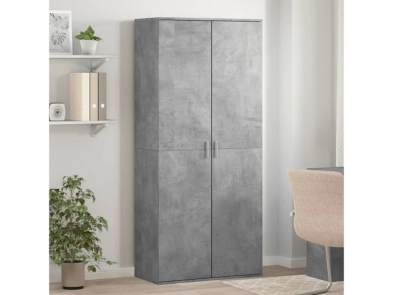 Betongrijze schoenenkast 80x39x178 cm bewerkt hout