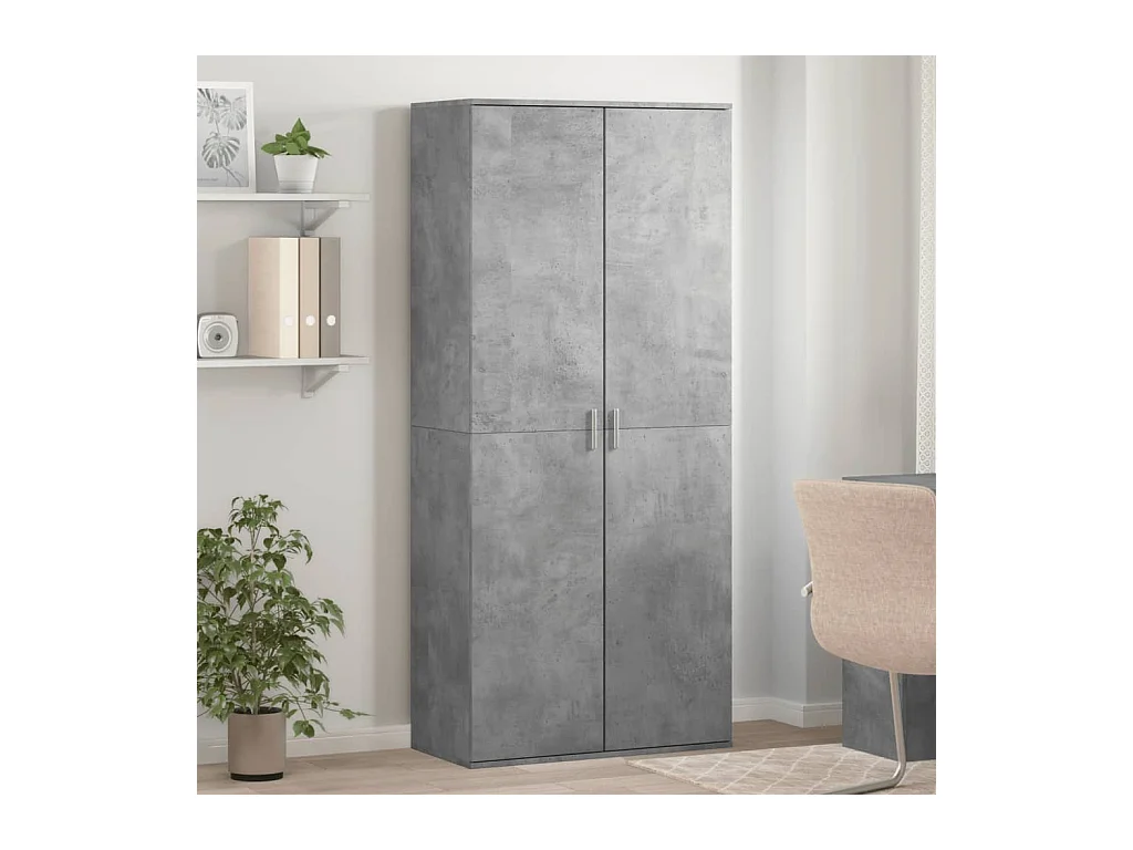 Armoire à chaussures Gris béton 80x39x178 cm Bois d'ingénierie