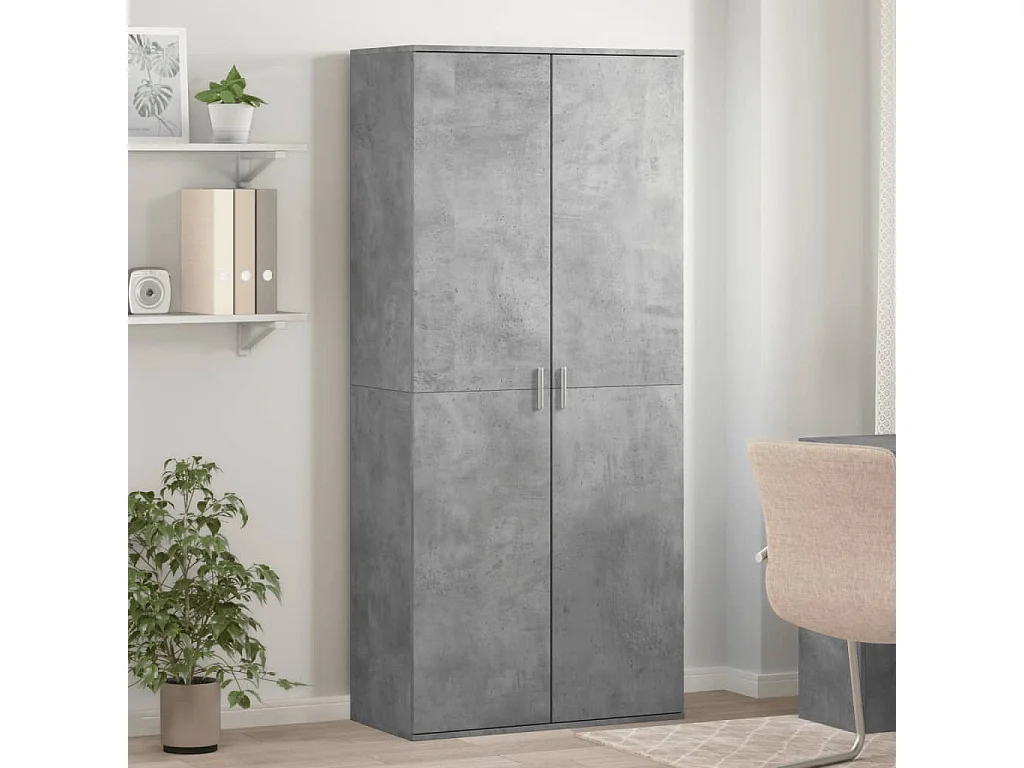 Scarpiera grigio cemento 80x39x178 cm in legno ingegnerizzato