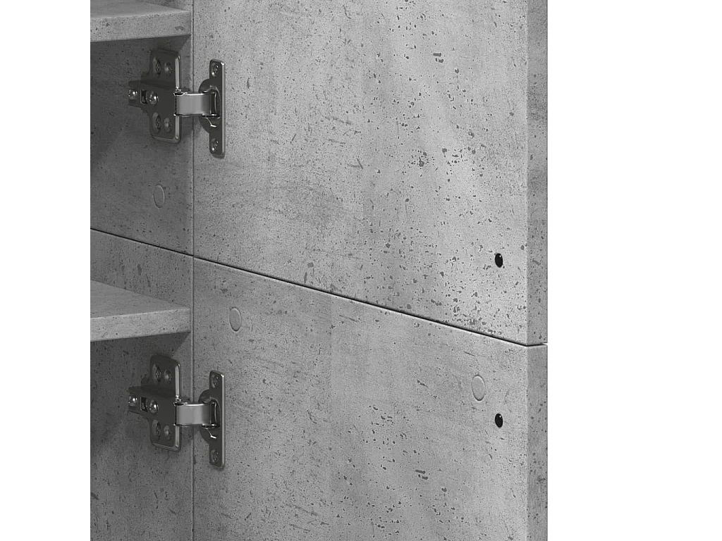 Scarpiera grigio cemento 80x39x178 cm in legno ingegnerizzato