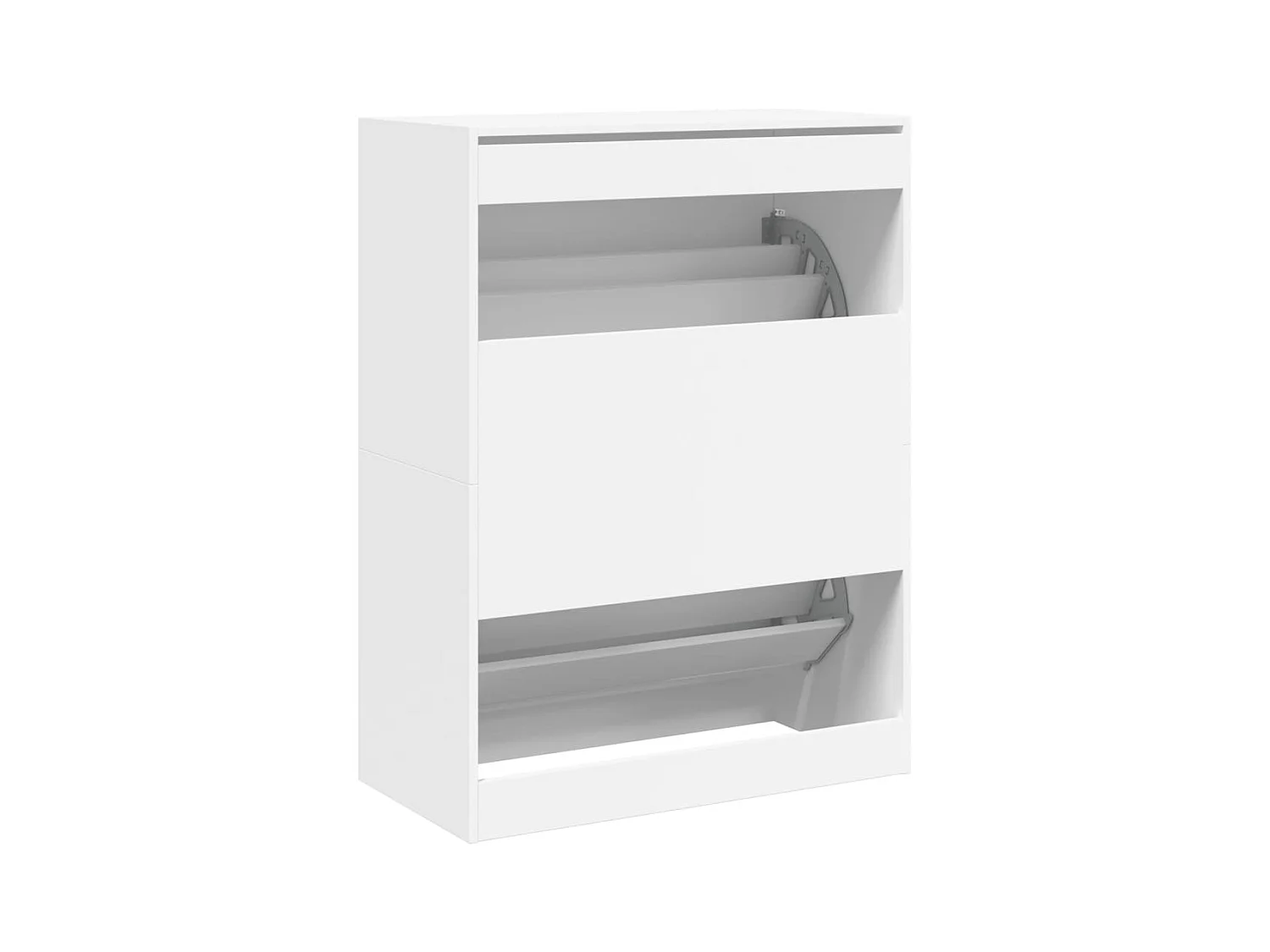 Armoire à chaussures 2 tiroirs rabattables blanc 80x42x108 cm