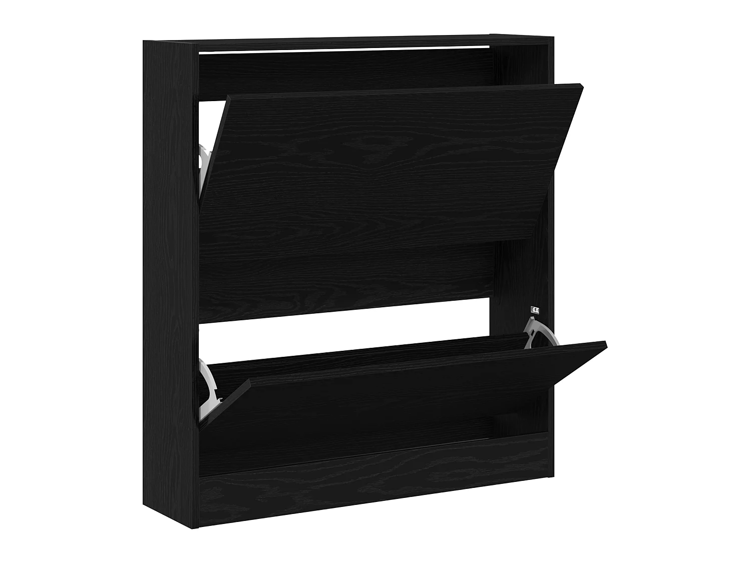 Scarpiera con cassetto basculante Rovere nero 80x21x87,5 cm