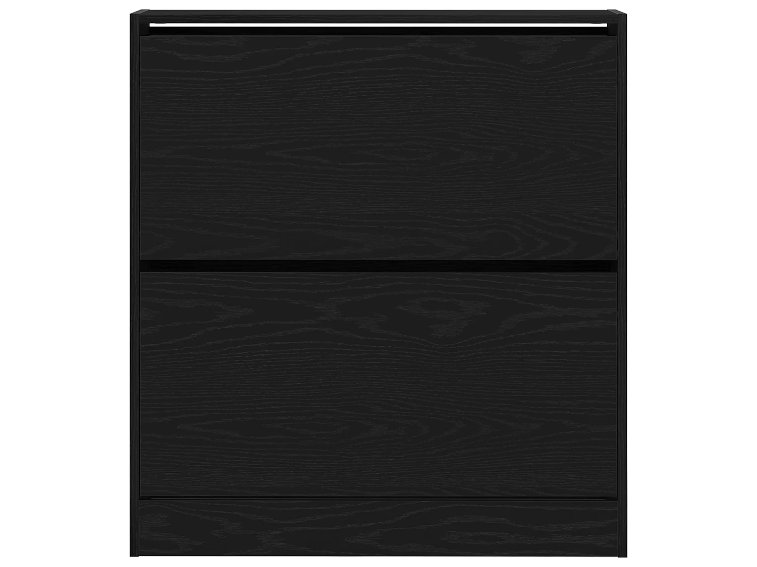 Scarpiera con cassetto basculante Rovere nero 80x21x87,5 cm