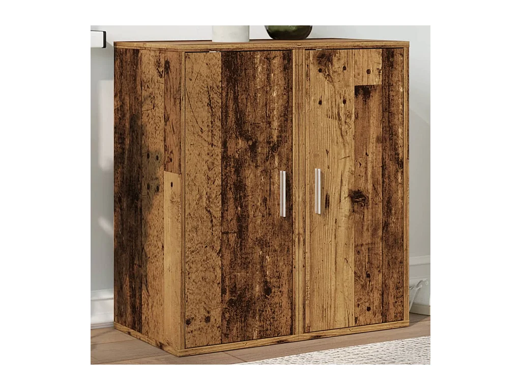 Armoires à chaussures 2 pcs vieux bois bois d'ingénierie