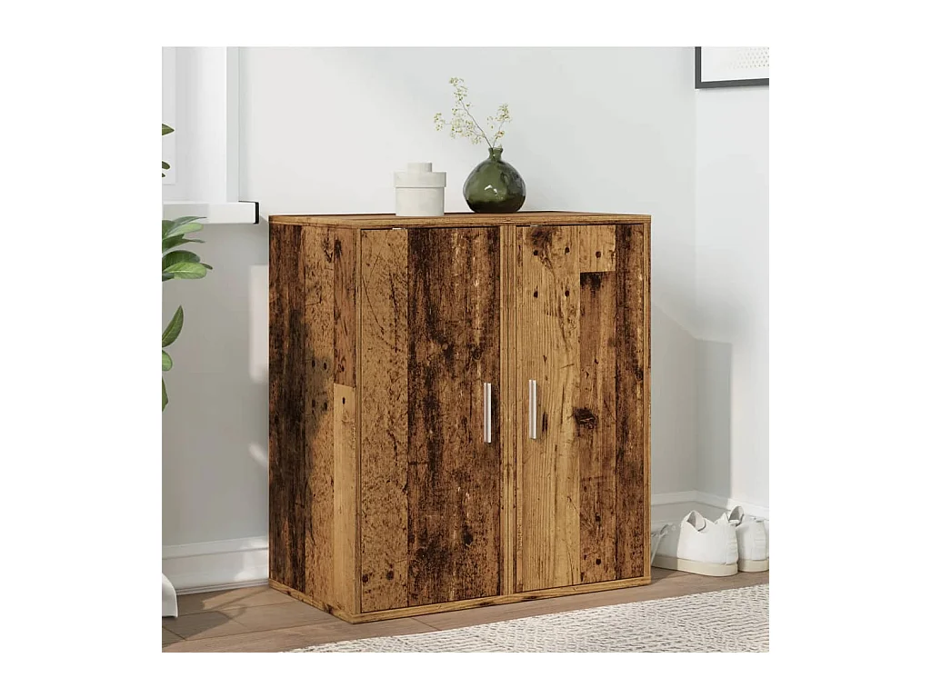 Armoires à chaussures 2 pcs vieux bois bois d'ingénierie