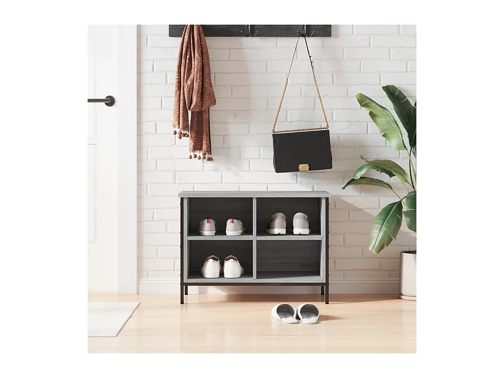 Sonoma grijze schoenenkast 69x35x50 cm bewerkt hout