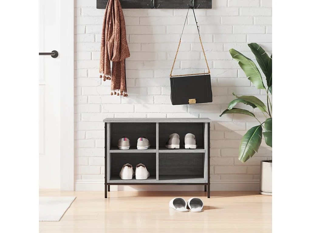 Zapatero Sonoma gris 69x35x50 cm madera de ingeniería