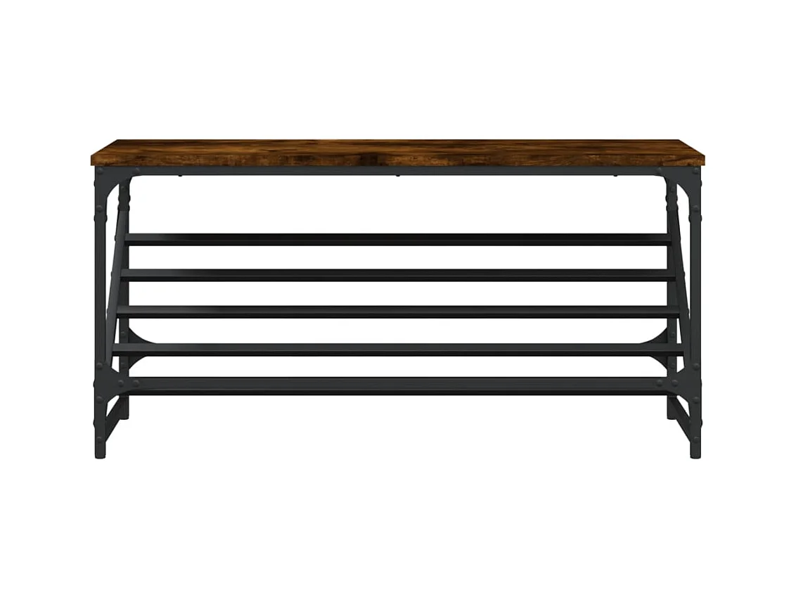 Étagère à chaussures chêne fumé 90x30x45 cm bois d'ingénierie