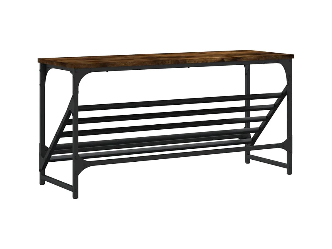 Étagère à chaussures chêne fumé 90x30x45 cm bois d'ingénierie