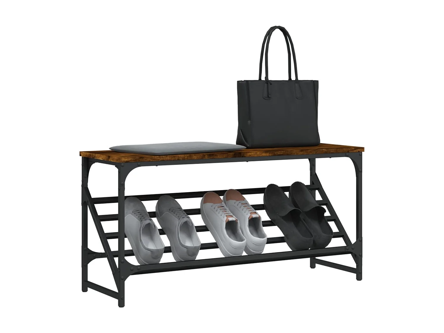 Zapatero roble ahumado 90x30x45 cm madera de ingeniería