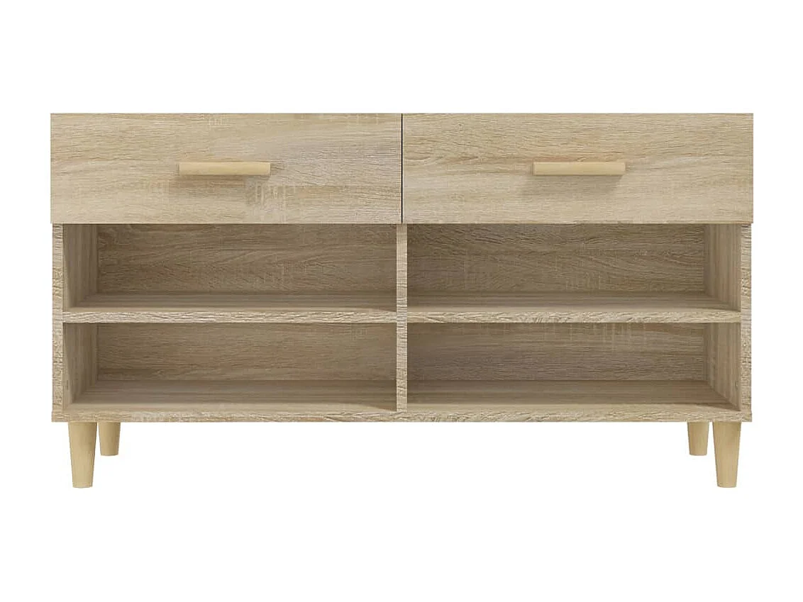 Zapatero de roble Sonoma de 102 x 35 x 55 cm de madera de ingeniería