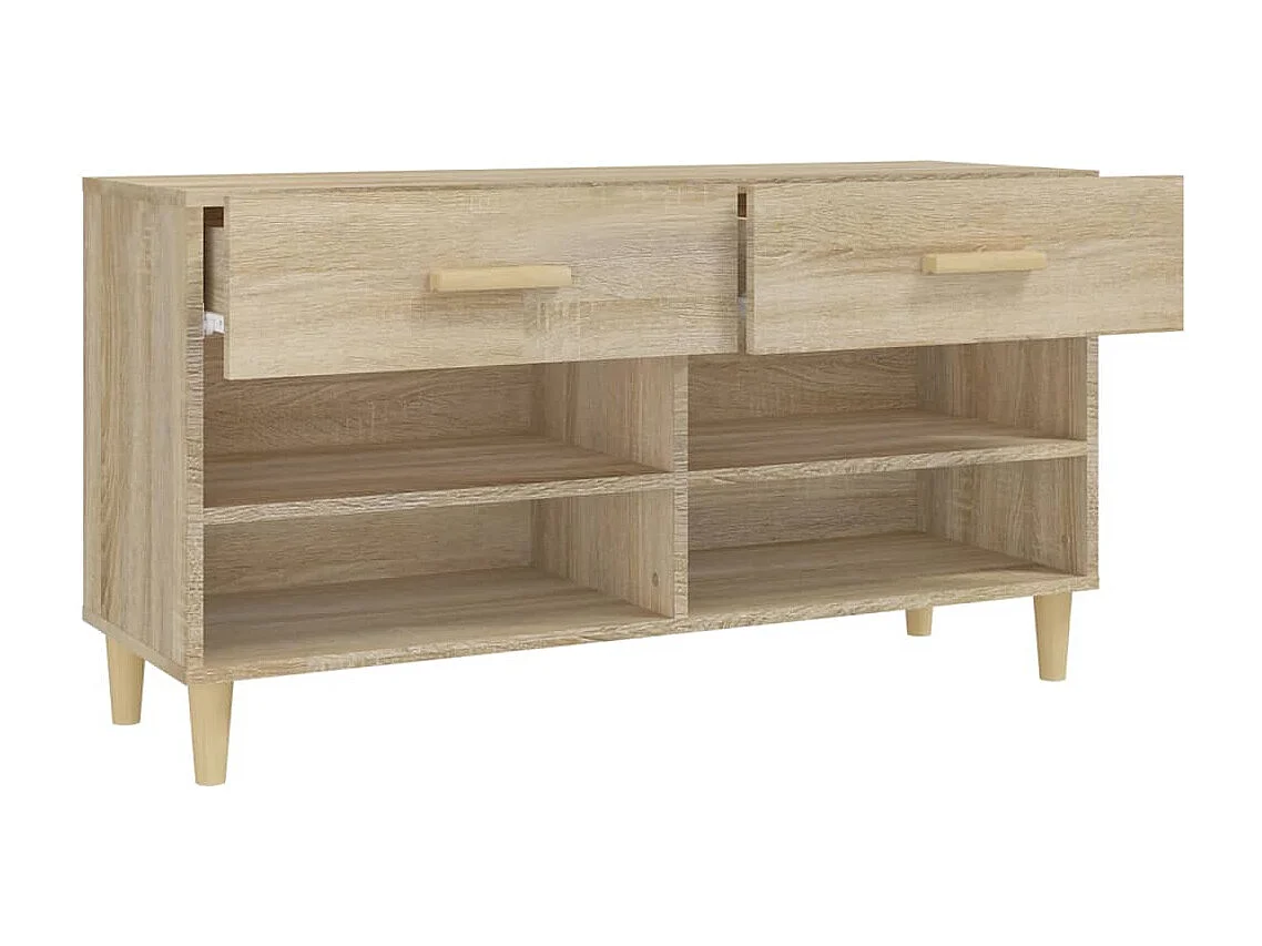 Zapatero de roble Sonoma de 102 x 35 x 55 cm de madera de ingeniería