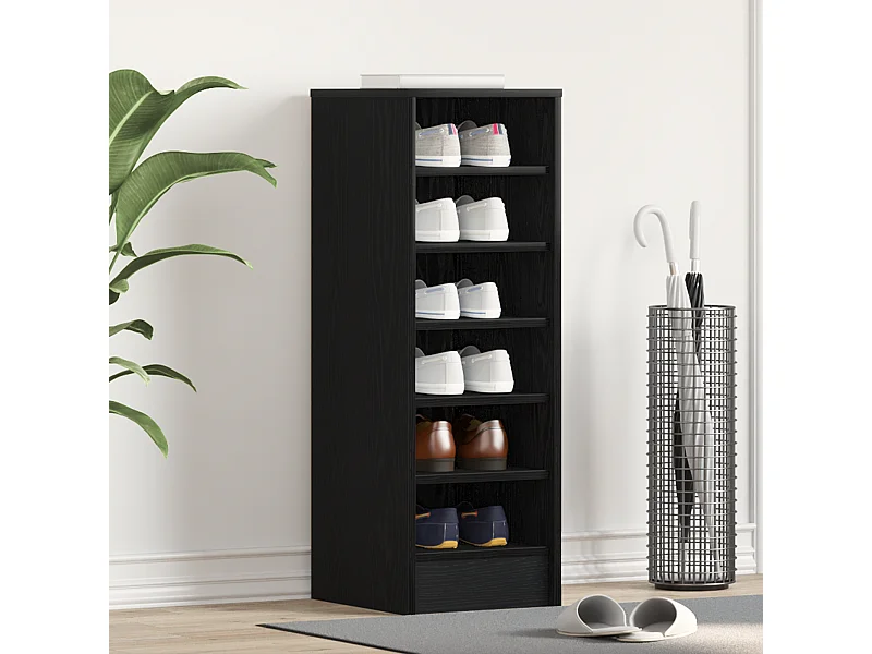 Armoire à chaussures en chêne noir 31,5x35x90 cm en bois reconstitué
