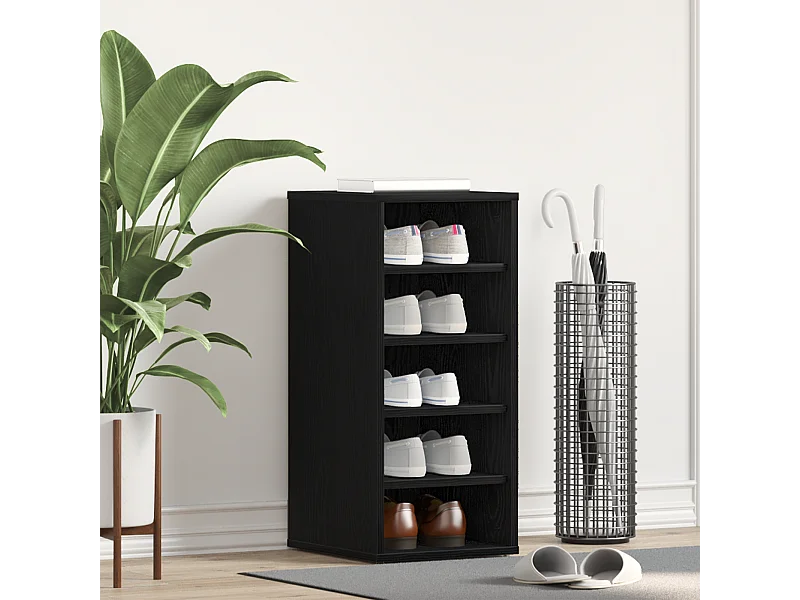 Meuble à chaussures Chêne noir 32x35x70 cm En bois composite