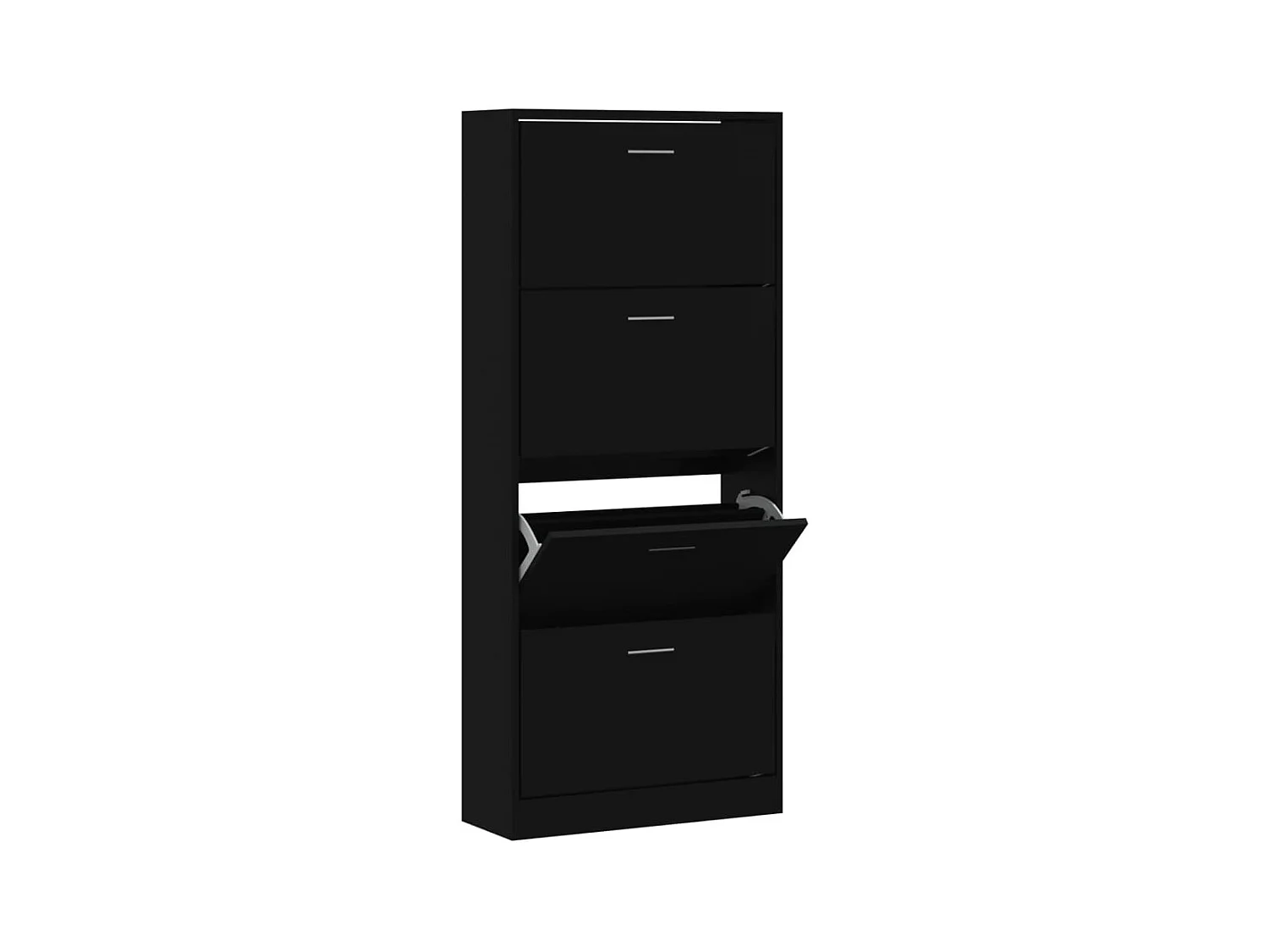 Armoire à chaussures Noir 63x24x147 cm Bois d'ingénierie