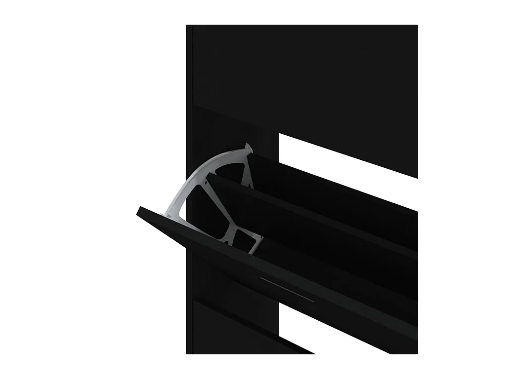 Armoire à chaussures Noir 63x24x147 cm Bois d'ingénierie