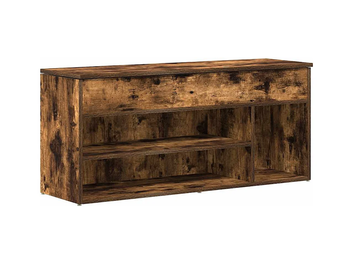 Banc à chaussures chêne fumé 102x30,5x45 cm bois d'ingénierie