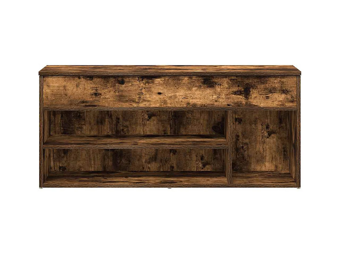 Banc à chaussures chêne fumé 102x30,5x45 cm bois d'ingénierie