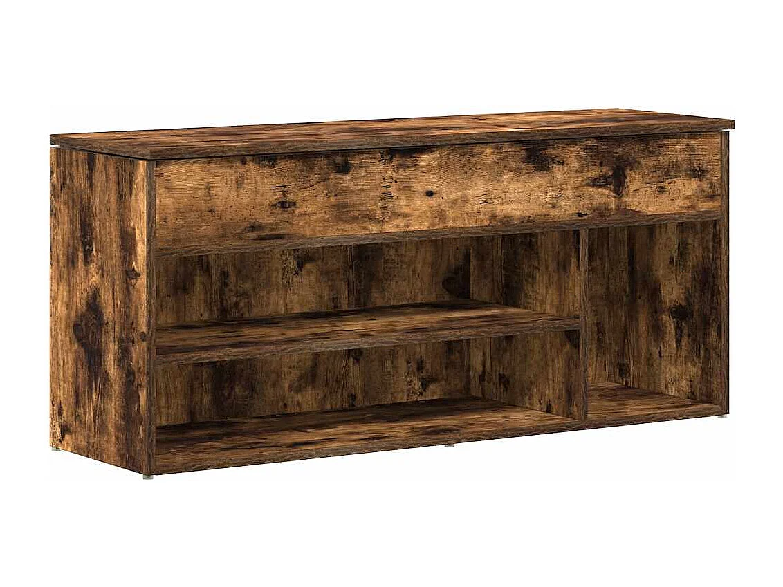 Banc à chaussures chêne fumé 102x30,5x45 cm bois d'ingénierie