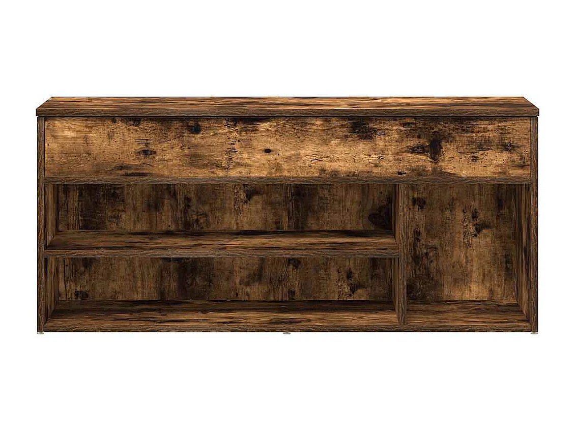 Banc à chaussures chêne fumé 102x30,5x45 cm bois d'ingénierie