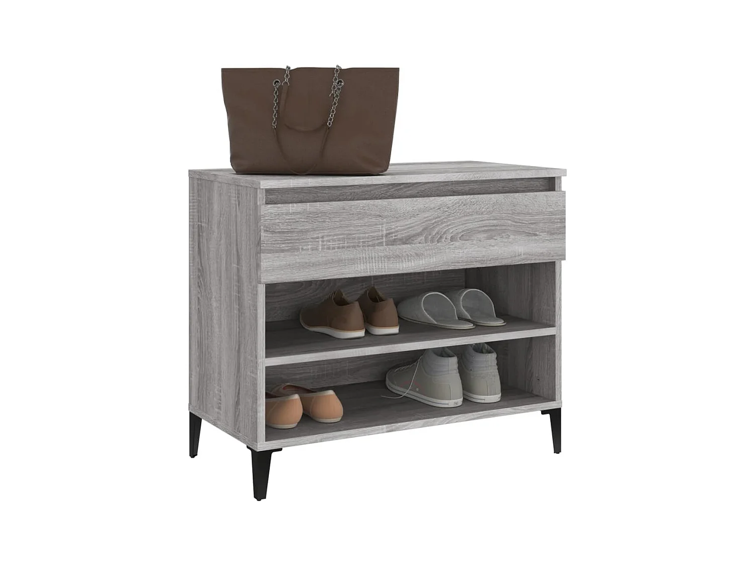 Scarpiera in legno ingegnerizzato grigio Sonoma 70x36x60 cm