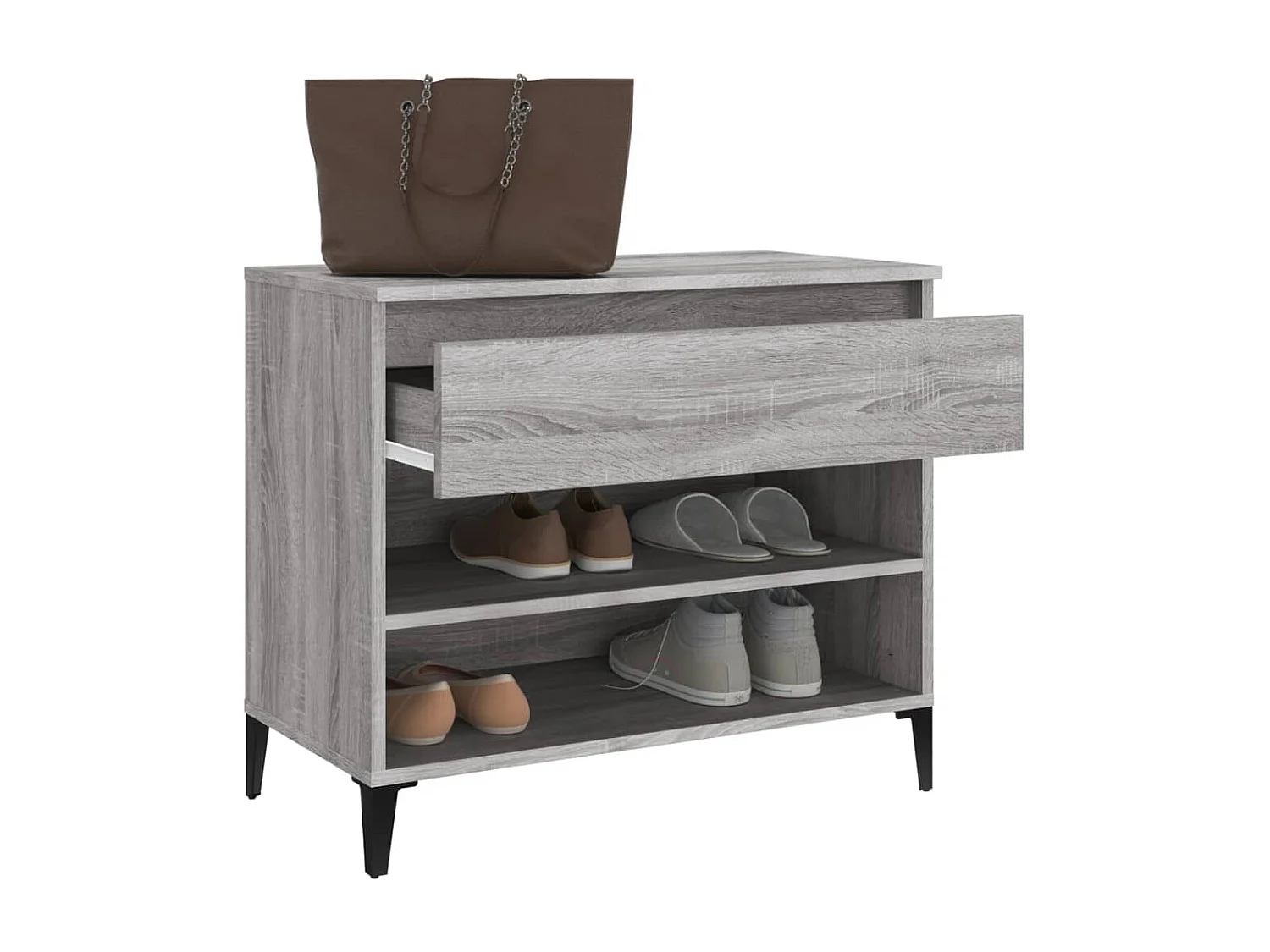 Zapatero Sonoma gris 70x36x60 cm madera de ingeniería