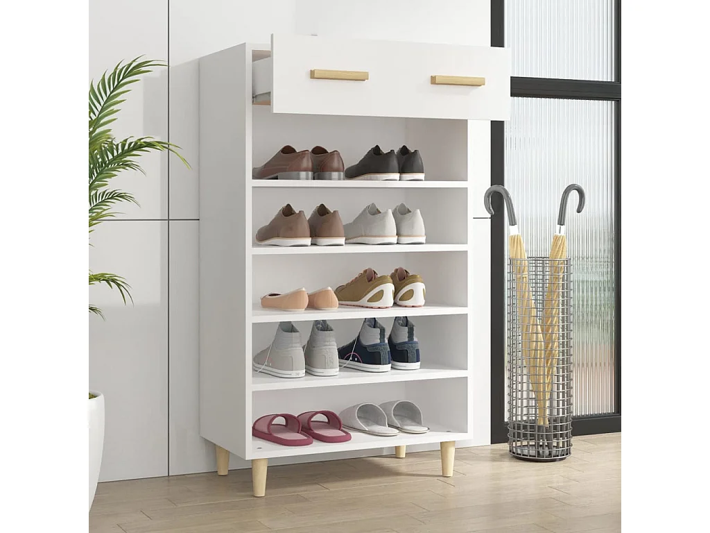 Armoire à chaussures Blanc 60x35x105 cm Bois d'ingénierie