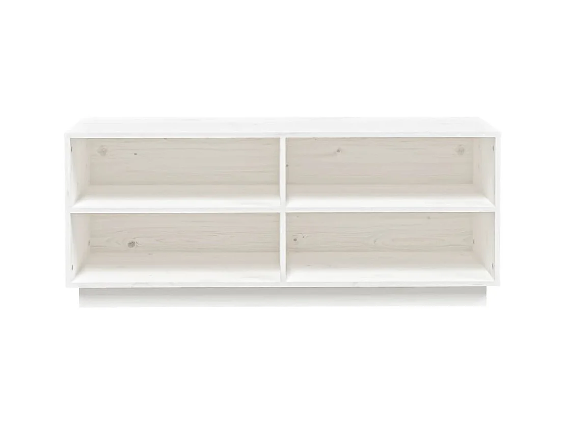 Weißer Schuhschrank 110x34x45 cm Massivholz Kiefer