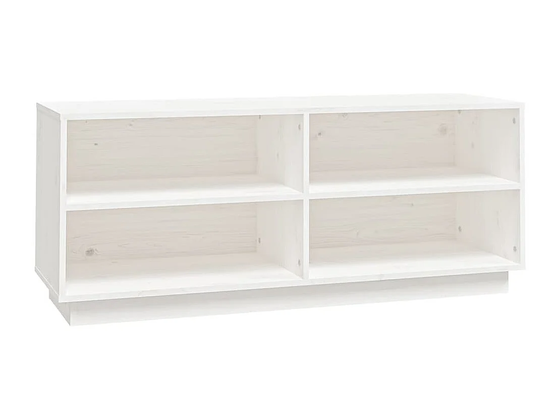 Zapatero blanco 110x34x45 cm Madera maciza de pino