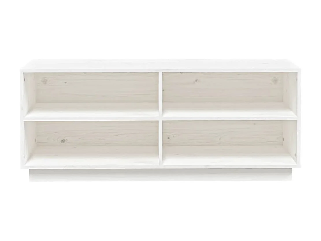 Zapatero blanco 110x34x45 cm Madera maciza de pino