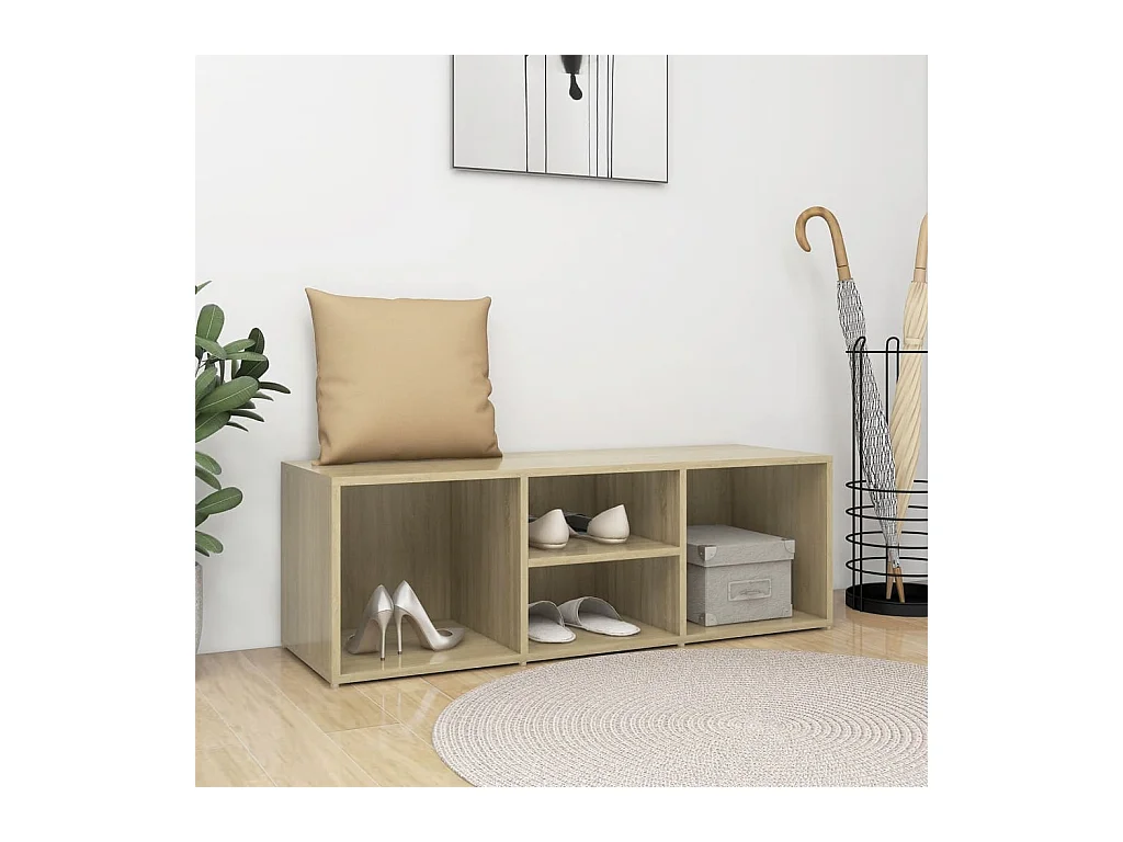 Schuhbank aus Sonoma-Eiche, Holzwerkstoff