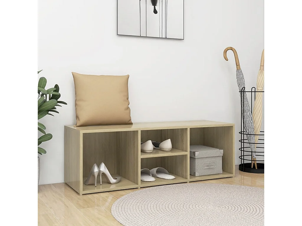Banc de rangement à chaussures Chêne sonoma Bois d’ingénierie